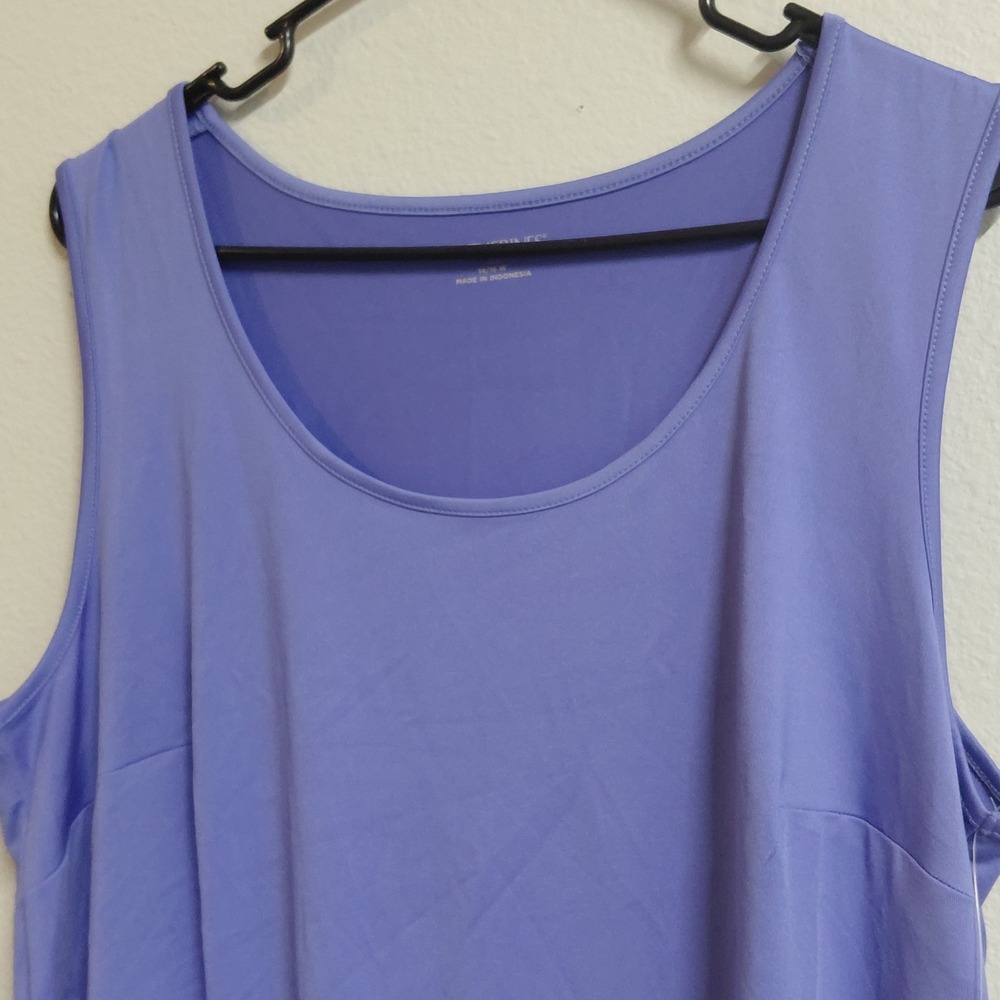 Catherines Womens 0X 14/16W Blue Scoop Neck Sleeveless Tank Top NWT - Picture 5 of 9